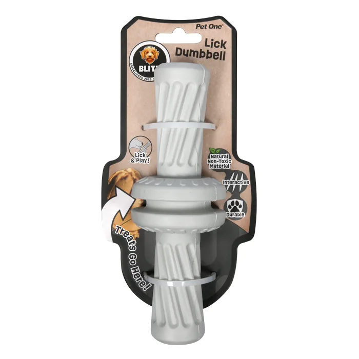 Pet One Dog Toy Blitz Rubber Lick Dumbbell - 2 sizes