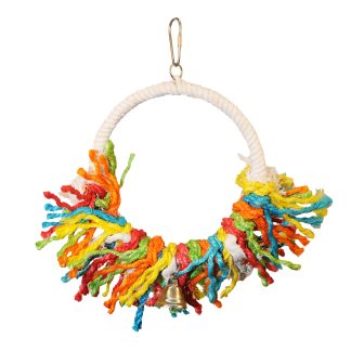 Rope swing with half of the ring covered in colourful rope
